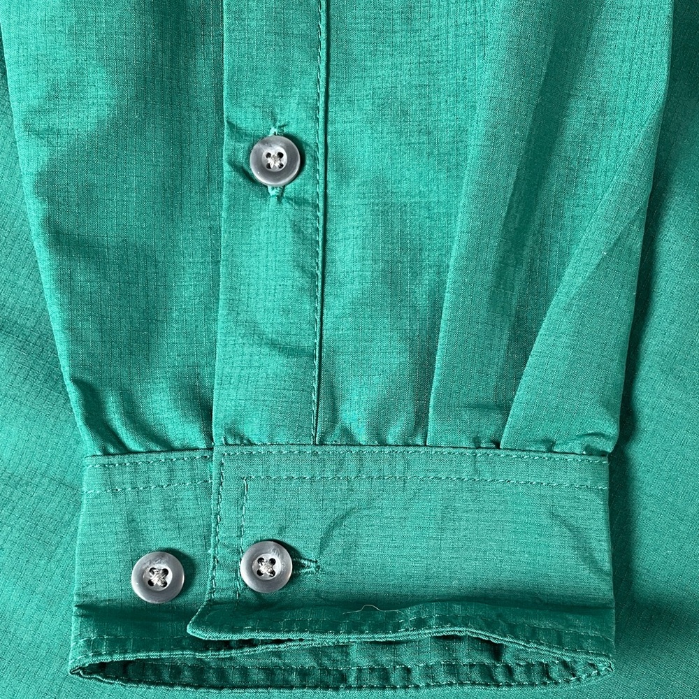 L.L. Bean Vintage Button-Down Long Sleeve Fishing Hiking Shirt - Green Men’s L - Picture 5 of 13